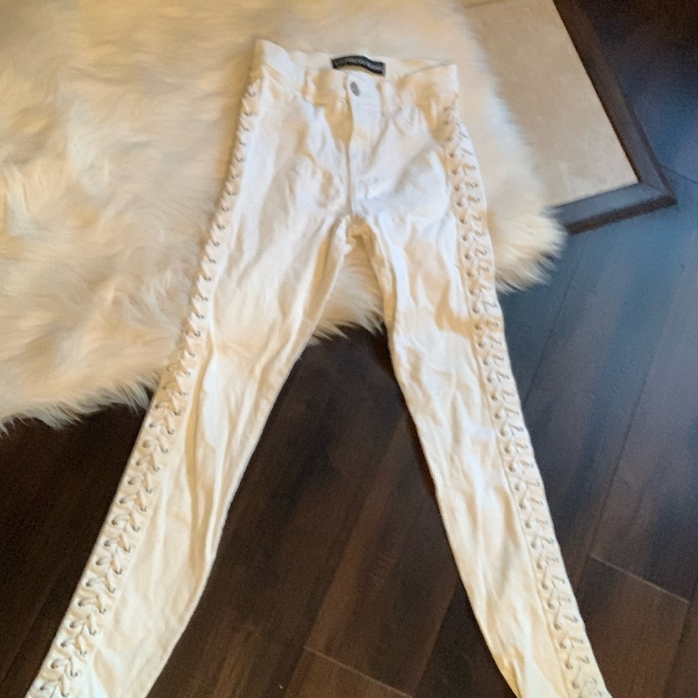 Express white high rise stretch jeans